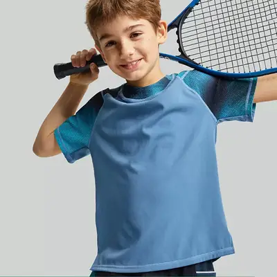 Boy Light Blue Yoga T-Shirt 2024 Summer