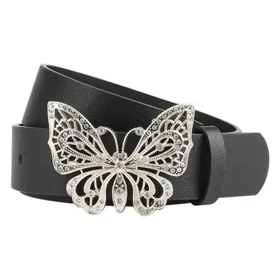 Women's Butterfly Rhinestone Belt White