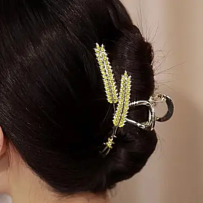 French Elegant Gold Leaf Hairpin for Women
