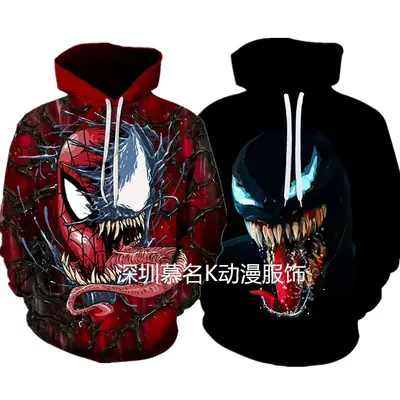 2023 Venom 3D Printed Hoodie for Boys Girls