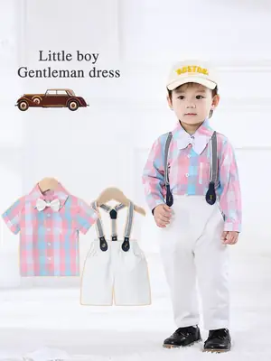 Boys' One Year Old Treasure Suit with Overalls & Handsome Shoes