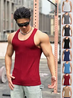 Men's White Muscle Vests Summer Sports Wear