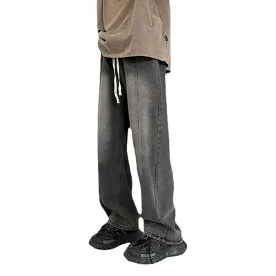 Men's Wide-leg Jeans Spring Harajuku Loose Straight High Street Trendy