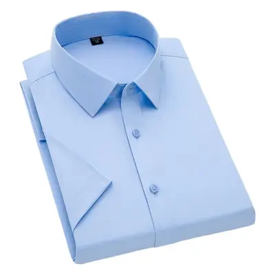 Men's Blue Bamboo Fiber Short Sleeve Shirt
