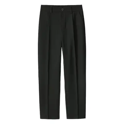 Beige Straight Leg Trousers Spring Autumn Men Suit Pants