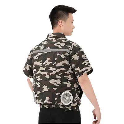 Camouflage Work Short Sleeve Air Cooler Shirt