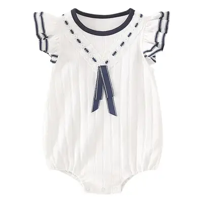 Baby Cotton Jumpsuit White Blue Newborn Climbing Bag