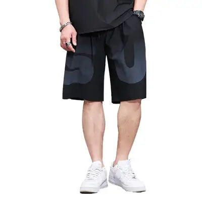 Men Ice Silk Sports Shorts Extra Large Black
