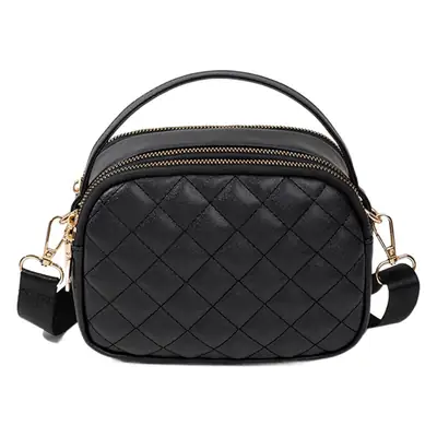 Women's Quilted Shoulder Bag Beige Gold Zip
