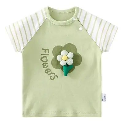 Kids Animal Print T-Shirt White Green Cotton Summer