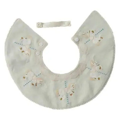 Mint Embroidered Newborn Bib for Girls 2025