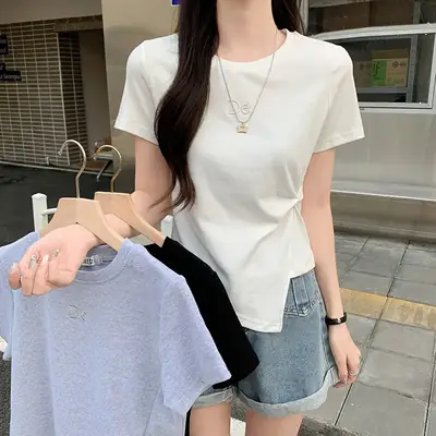 Women Cotton T-Shirt Short Sleeve Summer 2025