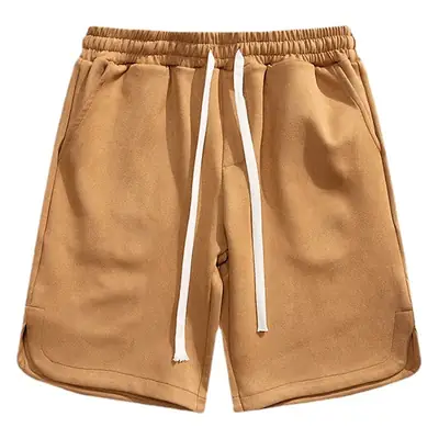 Men Drawstring Sports Shorts Gray Loose Summer Casual