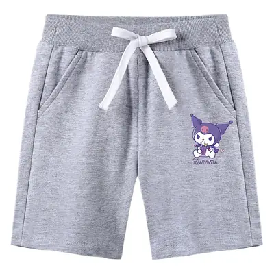 2023 Kids Cotton Drawstring Shorts Light Blue