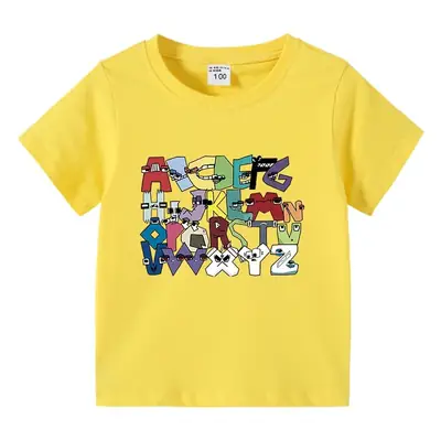 Kids Crossword T-Shirt Purple Cotton Summer Short Sleeve