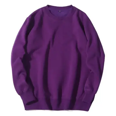 Purple Casual Crewneck Sweatshirt for Men Women