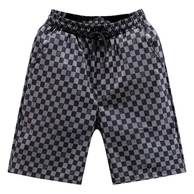 Men Black LV Print Casual Shorts Summer
