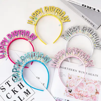 Laser Flash Letter Headband for Girls Party Dress Up