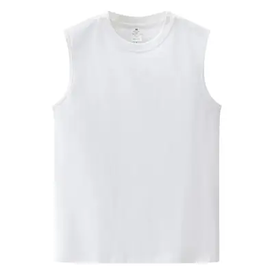 2023 Men's White Sleeveless T-Shirt Summer Vest