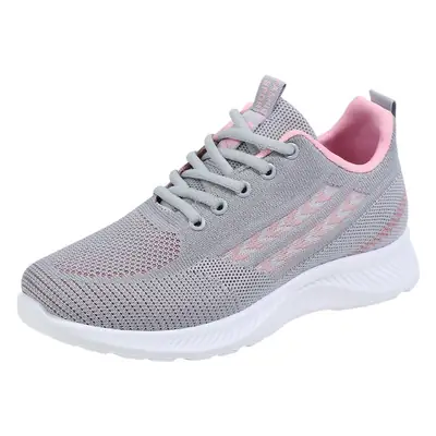Women's Grey Pink Mesh Casual Shoes 2025 Spring Autumn