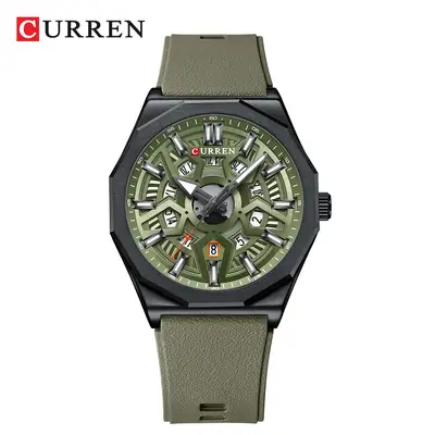 Curren Orange Strap Chronograph Couple Watch