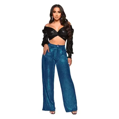 2023 Black Sequin High Waist Women's Party Pants