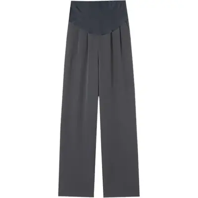 Pregnant Women Ice Silk Wide Leg Pants Black