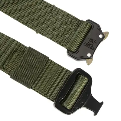 Men's Silver Braided Tactical Belt with Cobra Buckle