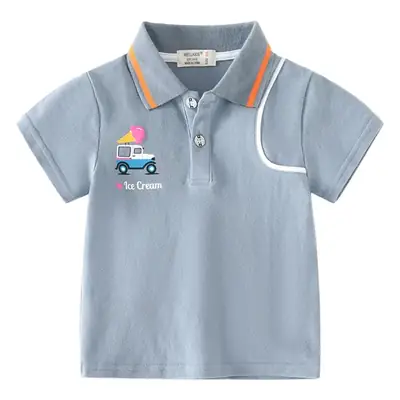 Boys Cartoon Cotton Polo Shirt Medium Small