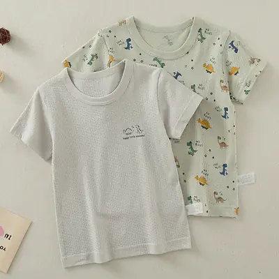 Boys Cotton T-shirt 1+6+10 Years Old Summer Non-Fluorescent