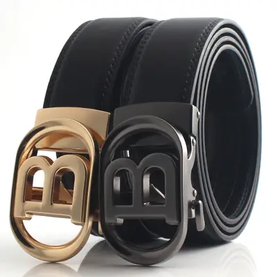 Hongsheng Men's Genuine Leather Letter B Belt