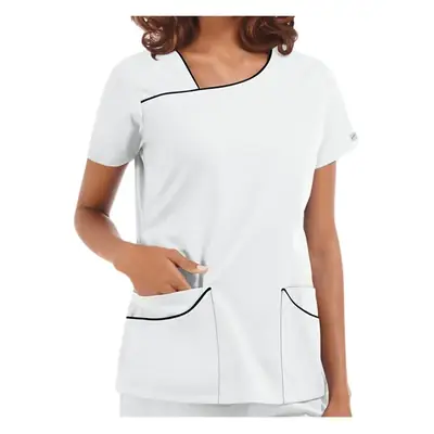 Women's Hand Washing Short Sleeve T-Shirt with Purple Embroidery