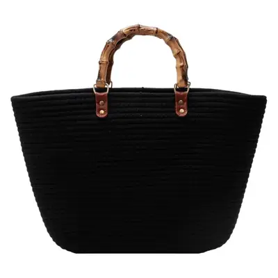 Bamboo Striped Women's Tote Bag Large Capacity