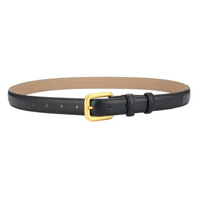 Women's Brown Genuine Leather Belt with Gold Buckle