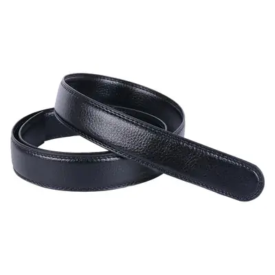 Men's Black Leather Belt with Gold Buckle