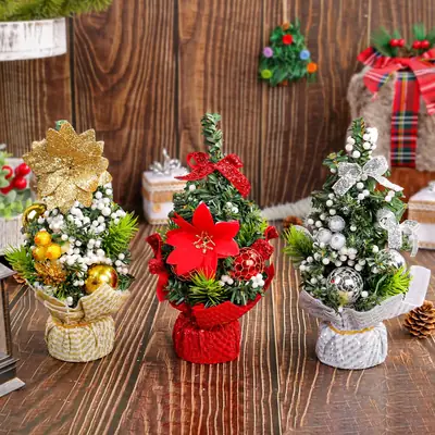 Mini Christmas Tree Decor 64g White Green 394cm