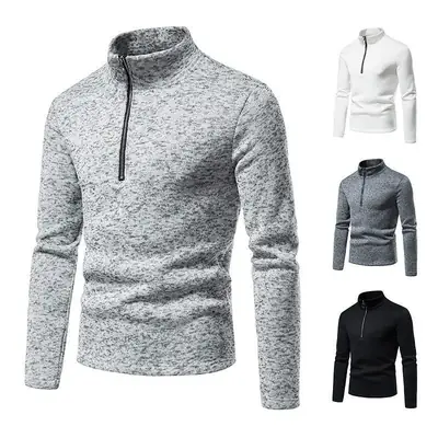 Men's 2023 Slim Fit Turtleneck Sweater with Placket Zipper