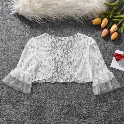 2023 Lace Sunscreen Jacket for Girls White Long Sleeve
