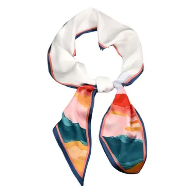 Imitation Silk Scarf Large Angle Floral Pattern