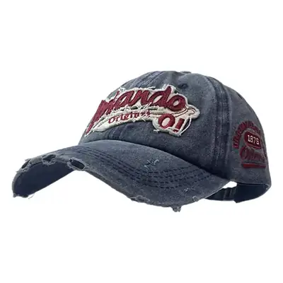 Women Denim Peaked Cap with Retro Logo
