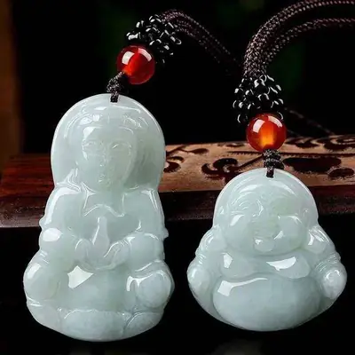 Myanmar Jade Pendant 6mm Thick Live Gift Jade Guanyin Buddha