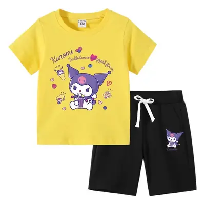 2023 Kids Cotton T-Shirt & Pants Set Navy Gray
