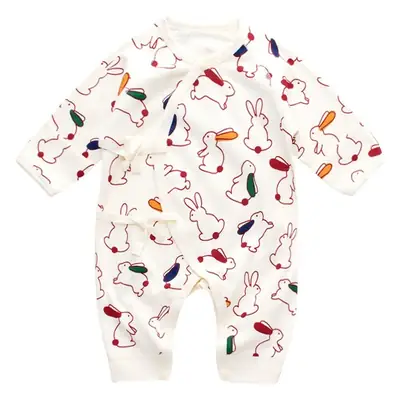 Newborn Pure Cotton Jumpsuit with Rabbit Print