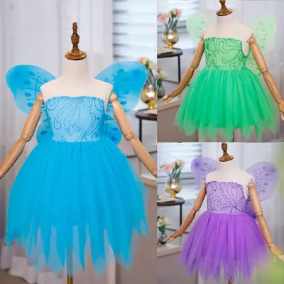 2023 Green Tinker Bell Sleeveless Girls Dress Medium