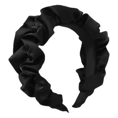 Black Pleated Headband for Women Summer Hair Accessory