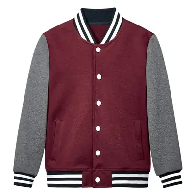 Primary School Jujube Red Baseball Coat & Pants Set