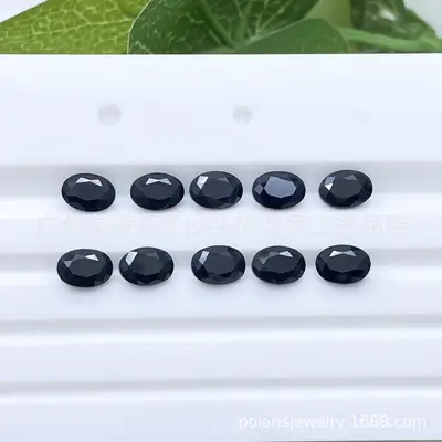 Natural Black Blue Oval Denier Stones 3x5mm-8x10mm