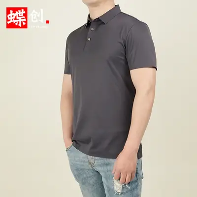 Men Navy Polo Shirt Short Sleeve Summer Wear