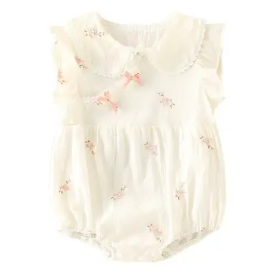 Baby Girl Jumpsuit Cream Princess Full Moon Harem Summer