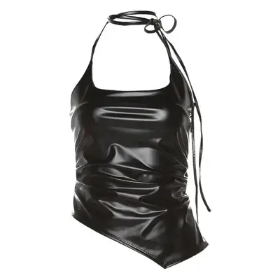 Black Halter Strap Backless Vests for Women